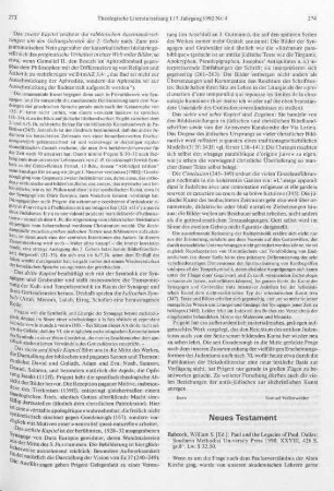 274-277 [Rezension] Paul and the legacies of Paul