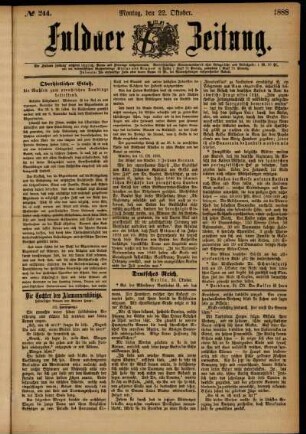 Ausgabe vom Montag, den 22. Oktober 1888.