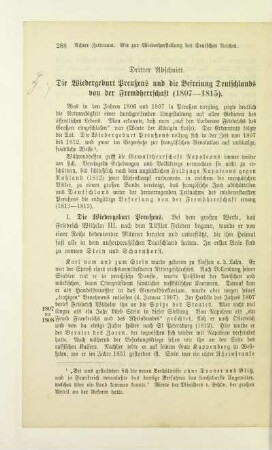 Dritter Abschnitt. Die Wiedergeburt Preußens und die Befreiung Deutschlands von der Fremdherrschaft (1807-1815)