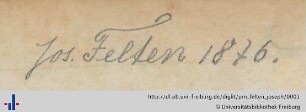 [Provenienz]: Felten, Joseph