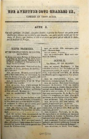Une aventure sous Charles IX. : comédie en trois actes
