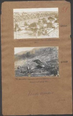 Von der Österr.-ungarischen Artillerie abgeschoßenes ital. Großkampfflugzeug