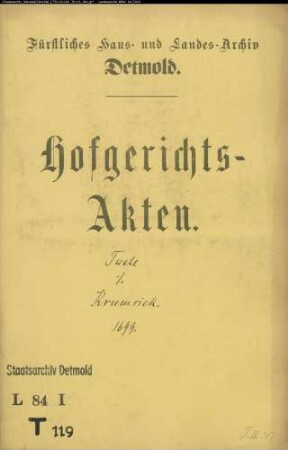 Twelen, Anna Katharine gegen Jost Krumsiek zu Kachtenhausen - Schuldforderung