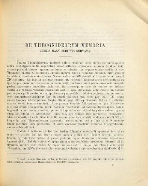 Commentatio de Theognideorum memoria libris manu scriptis servata