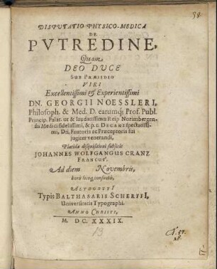 Disputatio Physico-Medica De Putredine