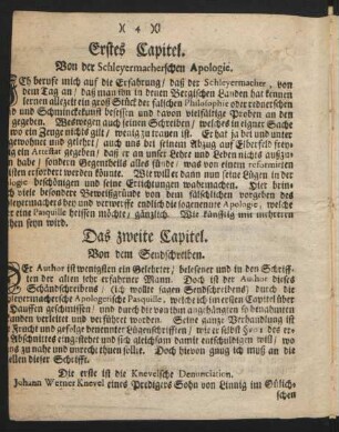 Das zweite Capitel. Von dem Sendschreiben