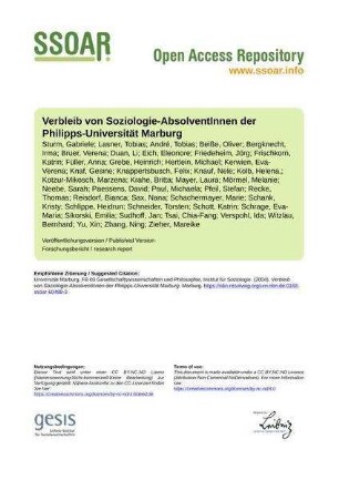 Verbleib von Soziologie-AbsolventInnen der Philipps-Universität Marburg