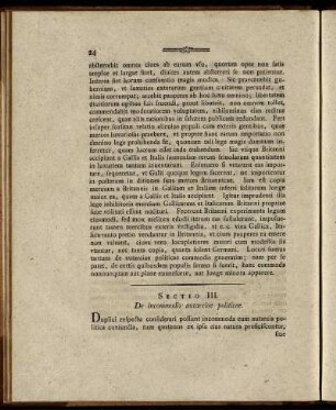 Sectio III. De incommodis autarciae politicae.