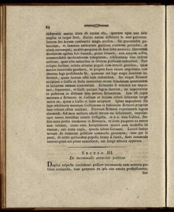 Sectio III. De incommodis autarciae politicae.