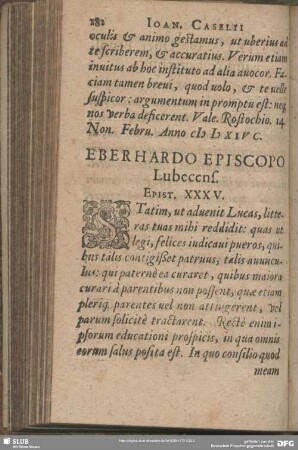 Eberhardo Episocopo Lubecens. Epist. XXXV.