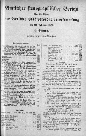 Sitzung 9, 21. Februar 1929