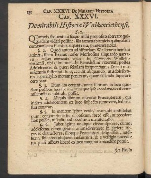 Cap. XXXVI. De mirabili Historia Walkenriethensi.