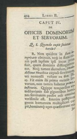 Caput IV. De Officiis Dominorum Et Servorum