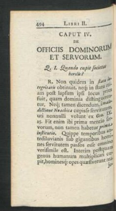 Caput IV. De Officiis Dominorum Et Servorum
