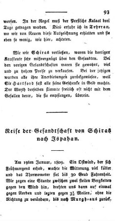 Reise der Gesandtschaft von Schiras nach Ispahan.