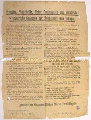 Programmatischer Aufruf der Kommunistischen Partei Deutschlands zur Massendemonstration