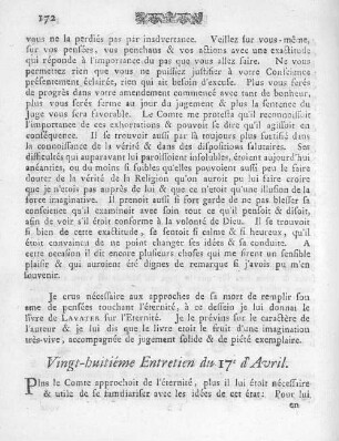 Ving-huitiéme Entretien du 17e d'Avril.