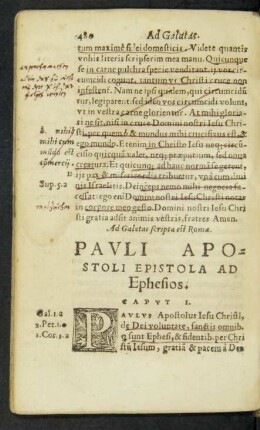 Pauli Apostoli Epistola Ad Ephesios.