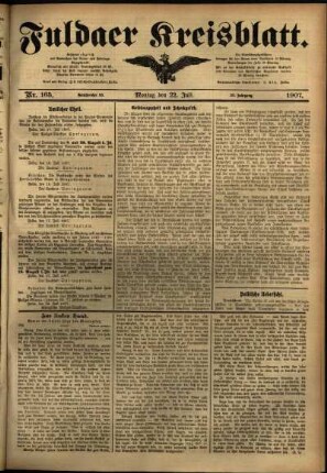 Ausgabe vom Montag, den 22. Juli 1907.