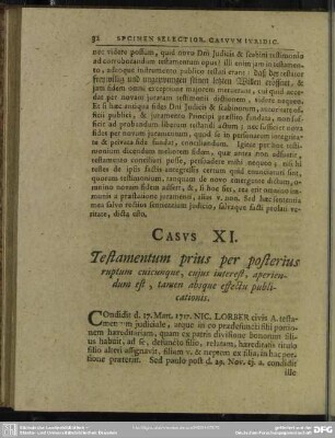 Casus XI. Testamentum prius per posterius ruptum cuicunque, cuius interest, aperiendum est, tamen absque effectu publicationis