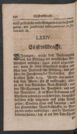 LXXIV. Es ist vollbracht