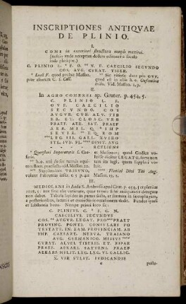 Inscriptiones Antiquae De Plinio