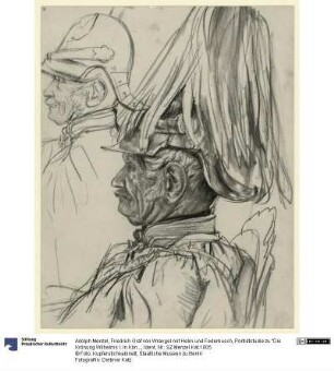 Friedrich Graf von Wrangel mit Helm und Federbusch, Porträtstudie zu "Die Krönung Wilhelms I. in Königsberg"