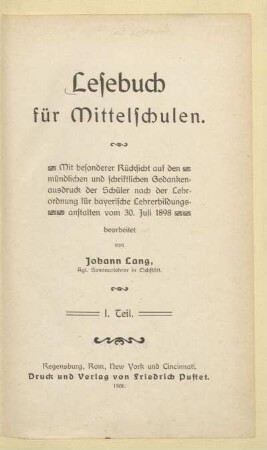 Teil 1, [Schülerband]: [Teil 1, [Schülerband]]