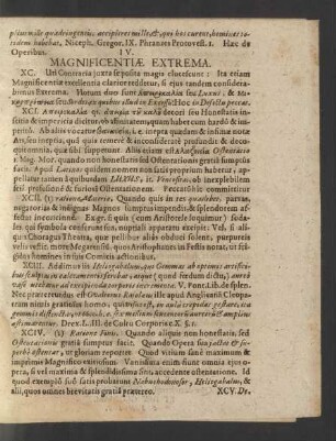 IV. Magnificentiae Extrema