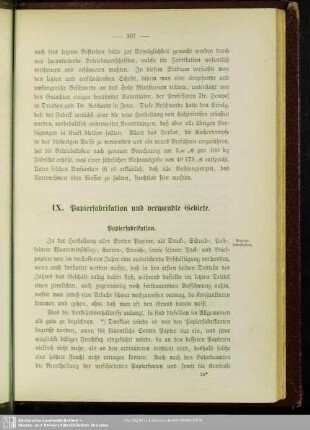 IX. Papierfabrikation und verwandte Gebiete