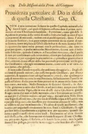Cap. IX. Providenza particolare di Dio in difesa di questa Christianità