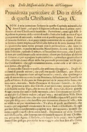 Cap. IX. Providenza particolare di Dio in difesa di questa Christianità