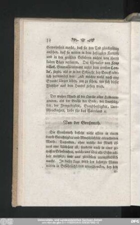 Von der Großmuth.