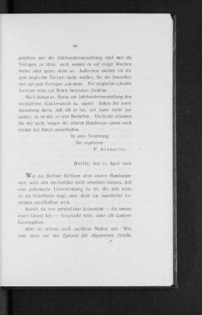 Berlin, den 21. April 1906
