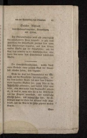 Sechster Abschnitt. Unterscheidungskennzeichen , Voraussagung und Heilart.