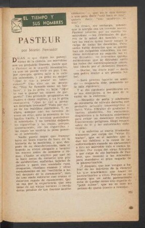 Pasteur : El tiempo y sus hombres