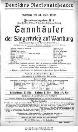 Tannhäuser und der Sängerkrieg auf Wartburg