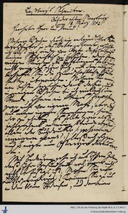 Brief von Joseph von Laßberg an Franz Karl Grieshaber (12.03.1842)