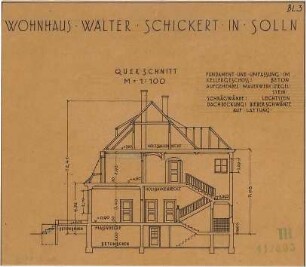 Fischer, Theodor; München - Solln; Haus Schickert - Querschnitt