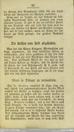 Die Krähen vom Feld abzuhalten