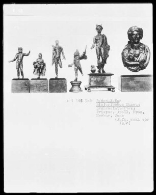 Statuetten Priapus, Apoll, Eros, Merkur, Juno
