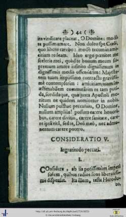 Consideratio V. Ingratitudo Peccati.