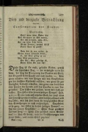 Drey und dreyzigste Betrachtung bey der Confirmation der Kinder.