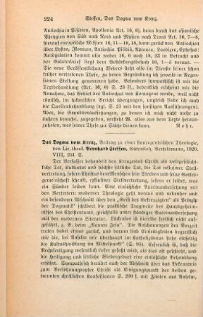 224-225 [Rezension] Steffen, Bernhard, Das Dogma vom Kreuz
