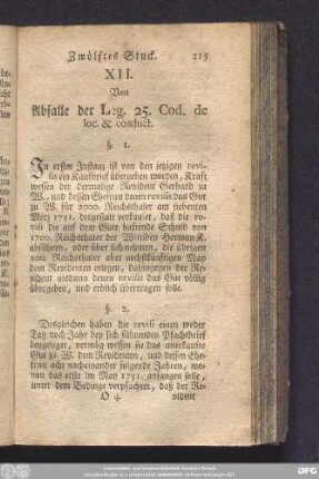 XII. Von Abfalle der Leg. 25. Cod. de loc. & conduct.