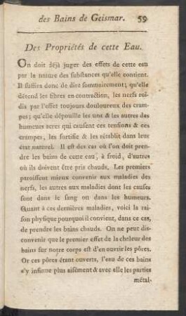 Des Propriétés de cette Eau