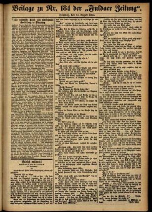 Zweite Ausgabe vom Sonntag, den 13. August 1893.