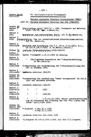 VI. Kulturpolitische Wirksamkeit