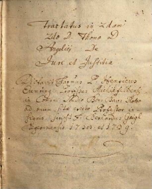Henrici Eumring Michaelfeld. tractatus de iure et iustitia - BSB Clm 28034