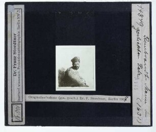 Rembrandt, Mann mit Pelzkappe und gesticktem Mantel (Radierung B263)